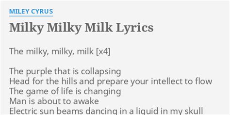 Miley Cyrus – Milky Milky Milk Lyrics